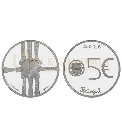 Moeda Comemorativa 5,00€ Desenhar a Moeda Multiculturalidade Portugal 2026 Prata Proof