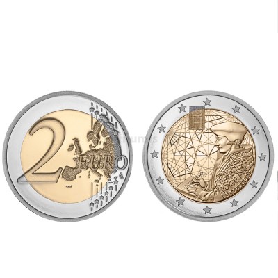 Moeda 2 Euro Erasmus Luxemburgo 2022