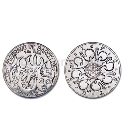 Moeda 2,5 Euro Comemorativa Figurado de Barcelos Portugal 2016 (Cuproniquel)