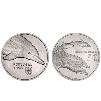 Moeda 5€ O Golfinho Espécies Ameaçadas cuproníquel Portugal 2020
