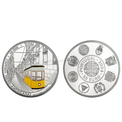 Moeda 7,50€ Capitais Ibero-Americanas "Lisboa" Portugal 2024 Prata Proof 