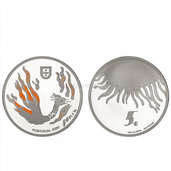 Moeda 5€ Um Renascimento Lendário FENIX Portugal 2015 Prata Proof