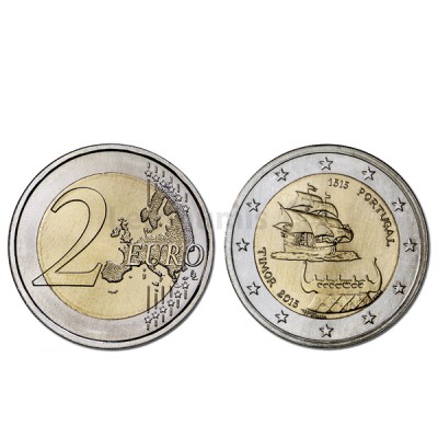 Moeda 2 Euros 500 Anos 1º Contacto com Timor - Portugal 2015 Normal