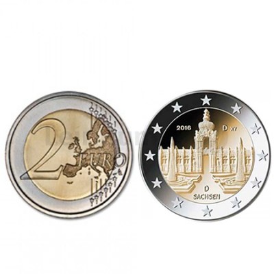 Moeda 2 Euro Alemanha 2016 J Saxony Dresden