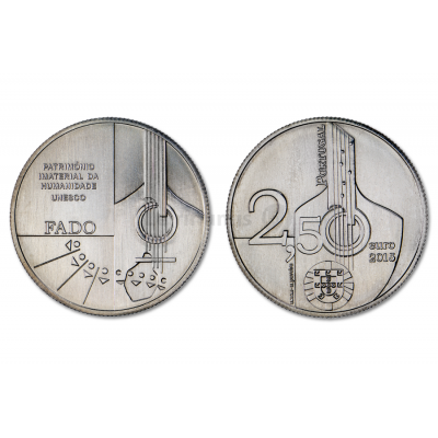 Moeda 2,5€ Comemorativa O Fado - Portugal 2015 Cuproniquel