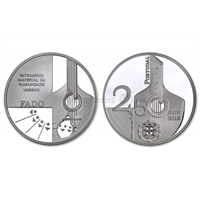 Moeda 2,5€ Comemorativa O Fado - Portugal 2015 Prata Proof