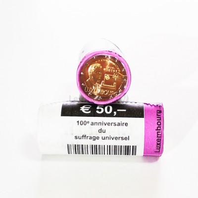 Rolo Moedas 2 Euro Sufrágio Universal do Luxemburgo 2019